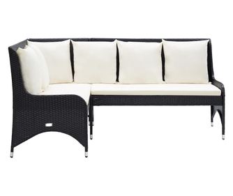 Vrtne kutne sofe od poliratana 2 kom crne