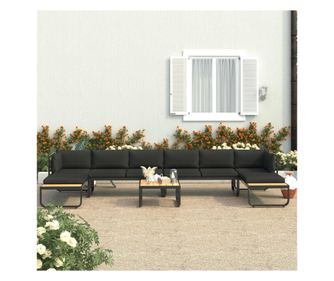 5dijelna vrtna kutna garnitura s jastucima od aluminija i WPC-a