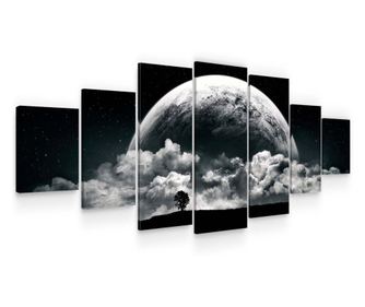 Set Tablou DualView Startonight Luna romantica, 7 piese, luminos in intuneric, 100 x 240 cm
