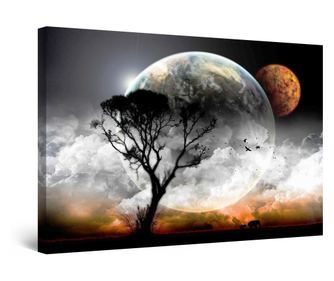 Tablou DualView Startonight Luna din Spatele Copacului, luminos in intuneric, 60 x 90 cm
