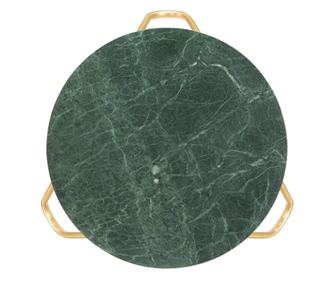 Stolić za kavu zeleni 65x65x42 cm pravi kamen mramorne teksture