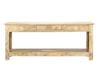 Маса за кафе, 110x50x45 см, ръчно рисувана, мангово дърво масив
