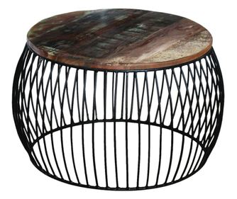 Stolić za kavu, 68x37 cm, reciklirano masivno drvo, okrugli