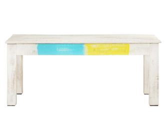 Masuta de cafea, alb, 110x60x45 cm, lemn masiv de mango