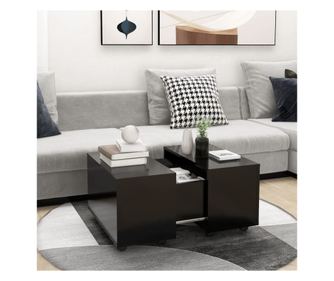 Klubska mizica črna 60x60x38 cm iverna plošča