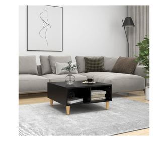 Dohányzóasztal, fekete, 60x60x30 cm, forgácslap