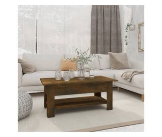 Klubska mizica dimljeni hrast 102x55x42 cm iverna plošča