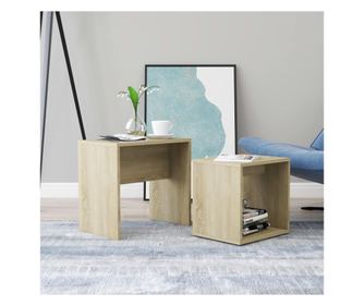 Σετ τραπεζιών σαλονιού, δρυς Sonoma, 48 x 30 x 45 εκ., μοριοσανίδα