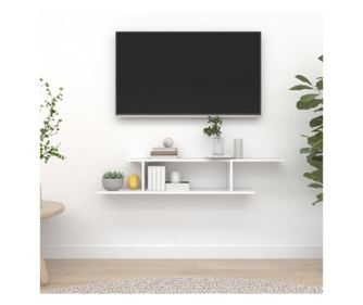 fehér forgácslap fali TV-polc 125 x 18 x 23 cm