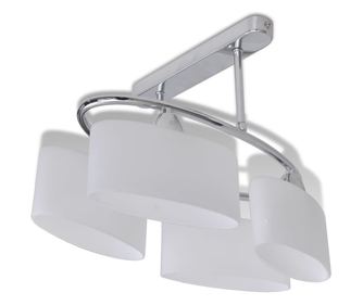 Stropna lampa staklenim abažurima u obliku elipsoida 4 E14 žarulje