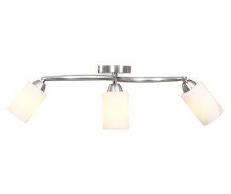 Lustră cu abajururi din ceramică, 3 becuri E14, alb, con