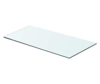 2 db átlátszó üveg paneles polc 60 x 25 cm