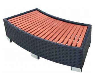 Treapta pentru spa, negru, 92 x 45 x 25 cm, poliratan