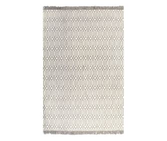 Килим тип черга, памук, 120x180 см, с шарки, таупе