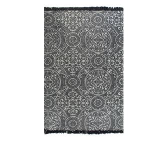 Koberec Kilim se vzorem bavlněný 120 x 180 cm šedý