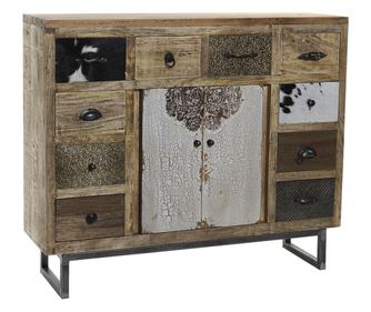 Бюфет DKD Home Decor Кожа Месинг Дърво манго (108 x 31 x 91 cm)