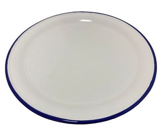 Поднос за сервиране Ibili-Blanca, емайлирана стомана, 35x1,5 см, бял/син
