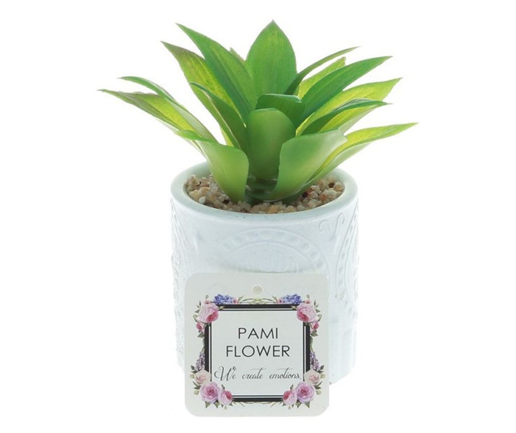 Suculenta artificiale in ghiveci din ceramic PAMI, F1021-42, 6x15cm Model E