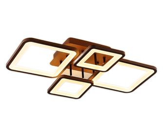 Lustra LED RFAN, Model K002-2+2, cu Telecomanda, 3 Tipuri de Lumina, Intensitate Reglabila, 128W, Maro