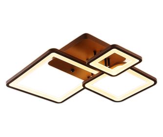 Lustra LED RFAN, Model K002-3, cu Telecomanda, 3 Tipuri de Lumina, Intensitate Reglabila, 61W, Maro