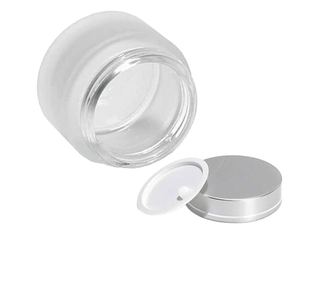 Borcan rotund mat cu capac argintiu, sticla, Createur, 30ml