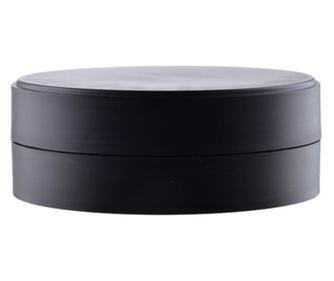 Recipient rotund plat cu capac, negru mat, plastic, Createur, 100ml
