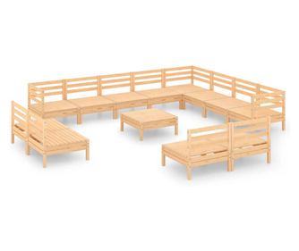 13-dijelna vrtna garnitura od masivne borovine