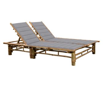 2-местен шезлонг с шалтета, бамбук