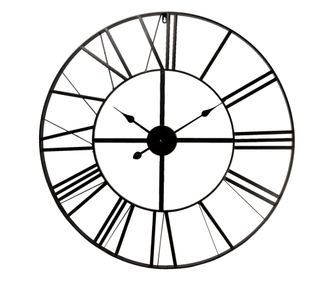 Crni metalni zidni sat 80x4 cm