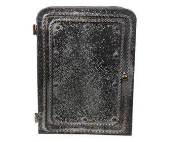 Висяща кутия за ключове черна сива метална 6 закачалки 23x10x30 см