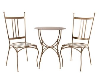 Set gradina Venetia 2 Scaune si Masa Cafea, Fier Forjat Lucrate Manual, BalustradeTM, DarkBronze, Vopsire in Camp electrostatic