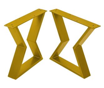 Set 2 picioare masa stil scandinav Sigma, 43 cm H x 40 cm L,Profil Lat, Vopsire in camp electrostic, Finisaje Premium, Balustra