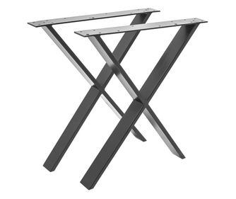 Set 2 picioare masa stil scandinav Forma X ,72 cm H x 60 cm L , Profil Lat ,Vopsire in camp electrostic, FInisaje Premium ,Balus