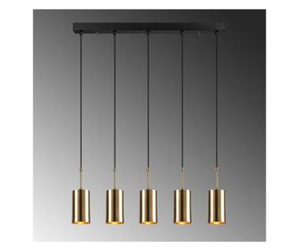 Candelabru suspendat Elefant 892OPV1652, 5 becuri, Fier, 120 cm, Negru / auriu