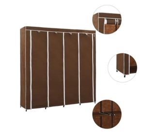 4 rekeszes szekrny, barna, 175x45x170 cm