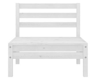 Srednja vrtna sofa bijela od masivne borovine