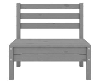 Srednja vrtna sofa siva od masivne borovine