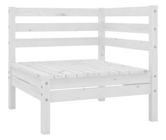 Kutne vrtne sofe 2 kom bijele od masivne borovine