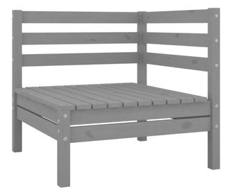 Kutne vrtne sofe 2 kom sive od masivne borovine