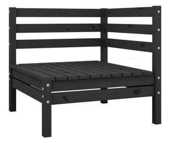 Kutne vrtne sofe 2 kom crne od masivne borovine