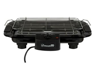 Електрическа скара Hausberg HB-530, 2000W, Термостат, 48 x 35.5 см, Черен