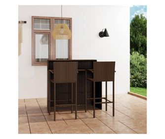 Kerti brbtor szett, 3 rszes, barna