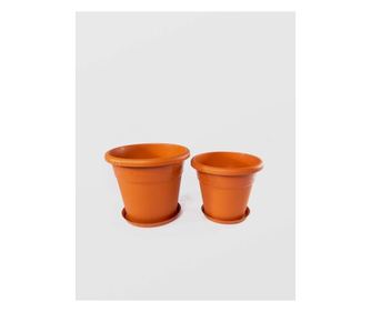Ghiveci decorativ pentru flori, Plastic, Maro, 48x41 cm