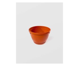 Premium posuda za cvijeće, plastična, smeđa, 22×15 cm