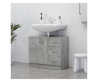 Ormarić za umivaonik siva boja betona 63 x 30 x 54 cm iverica