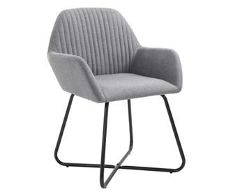 Jedilni stoli 2 kosa svetlo sivo blago