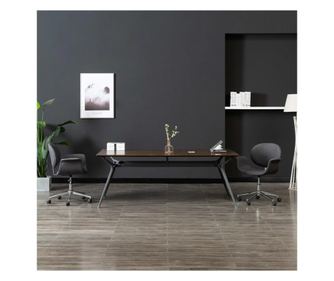 Vrtljivi jedilni stoli 2 kosa sivo blago