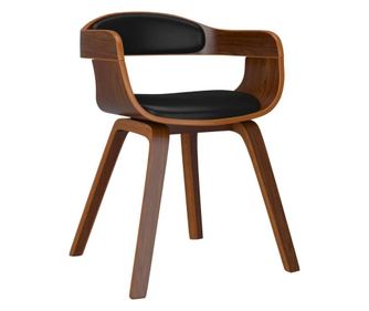 Jídelní židle 2 ks černé ohýbané dřevo a umělá kůže