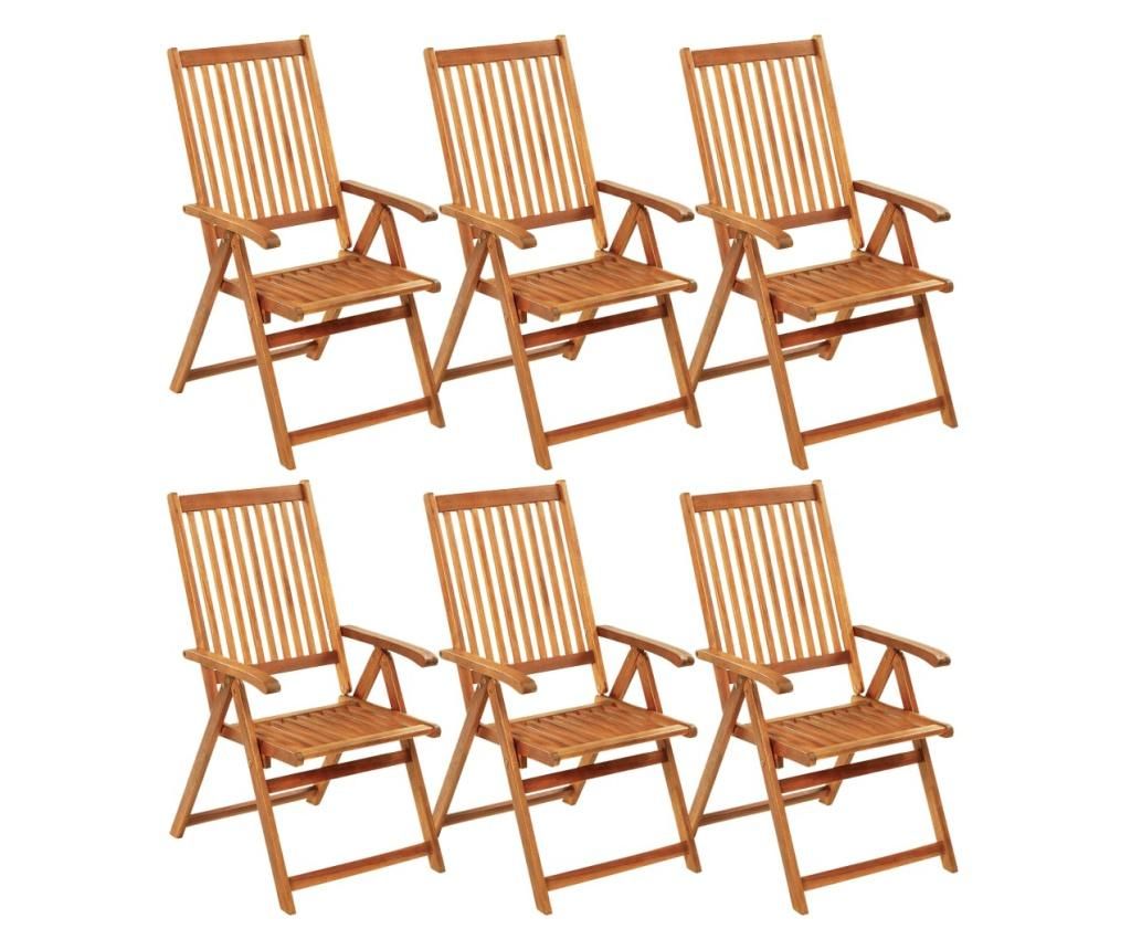 Sklopive vrtne stolice s jastucima 6 kom masivno bagremovo drvo 