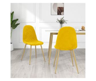 Jedilni stoli 2 kosa gorčično rumen žamet